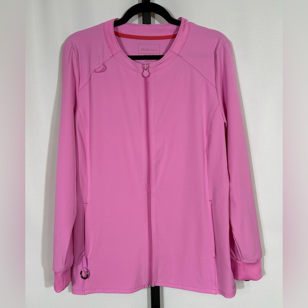 NEW Allura Reserve by Cherokee Zip Front Jacket Style CKA351 in Pink Orchid Sz M